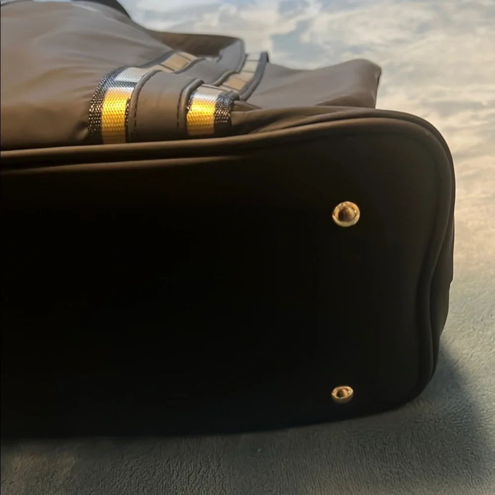 Versace Black and Gold Duffel Bag with Medusa Logo